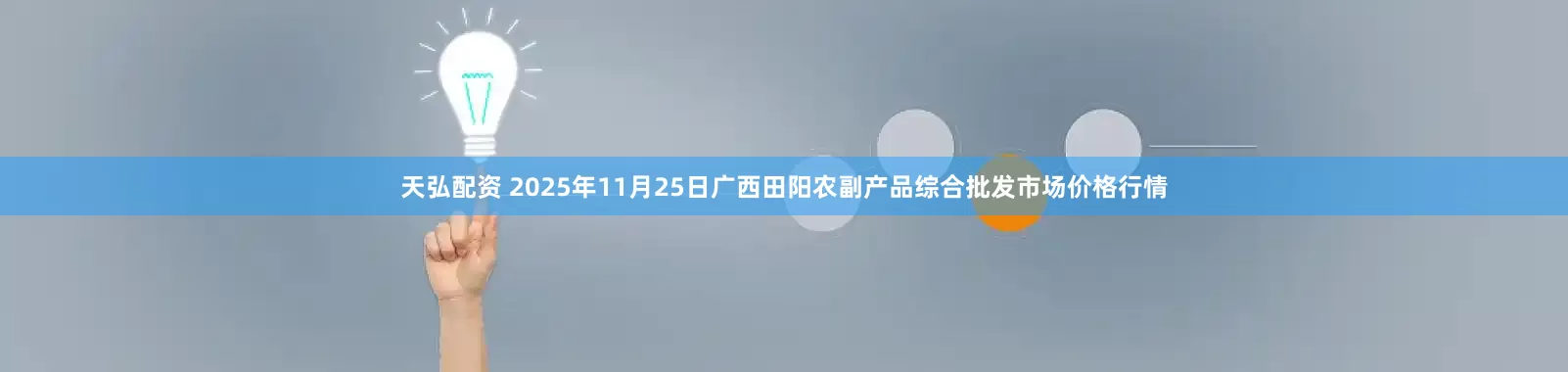 天弘配资 2025年11月25日广西田阳农副产品综合批发市场价格行情